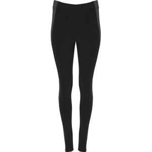 Zwart / Ebbenhout dames lange sport legging en elastische band model Agia maat S