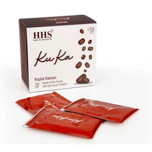 HHS Koffie Detox - KuKa Coffee (Kuşluk Kahvesi) - Kruidenkoffie met Gehydrolyseerd Collageen met Hyaluronzuur & Vitamine C – 30 Zakjes (Herbal Coffee Powder)