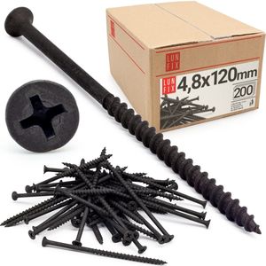 LUN FIX - Schroef 010 voor gipsplaten hout 4,8x120 - bevestigen van gipsplaten - 200 stuks