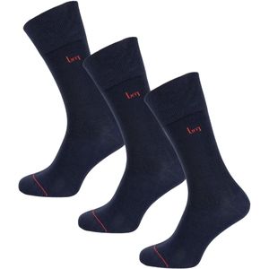 Undiemeister Sokken Heren - Hoge Sokken - 3-pack - Storm Cloud (Blauw) - Zijdezacht - Mellowood Tencel - Extra Stevig - Sokken - Handgemaakt - Anti-transpirant - Maat 35-38