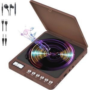 Draagbare CD-speler met Bluetooth en FM-zender - Schokbestendige Discman voor Auto en Thuis