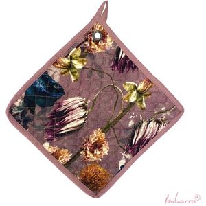 Imbarro  Pannenlappen  Freija  Flower  Set 2 stuks  25x25cm  Katoen