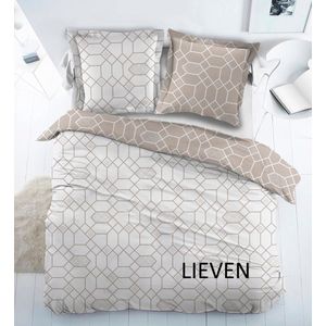 Flanel laken -lieven taupe - 240 x 300 - incl kussenslopen