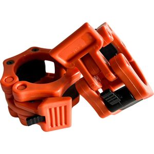Haltersluiters Lock Jaw Klemmen – Oranje - Voor 50mm halterstang of barbell. Zorgt voor een veilige, stabiele grip tijdens gewichtheffen. Gemaakt van stevig, duurzaam materiaal. Ideaal voor squats, deadlifts en bench presses.