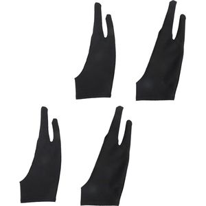 4 stuks zwarte tekenhandschoenen - tablethandschoenen - schetshandschoenen - grafisch tablet-handschoen .