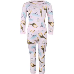Leuke meisjes Pyjama, met geweldige Giraffen, in een mooie kleur roze in de maat 92/98 van het bekende merk Pebble Stone.