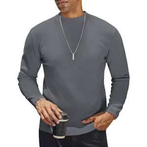 Lange Mouwen Coltrui T-shirt voor Heren - Casual Thermoshirt voor Koud Weer