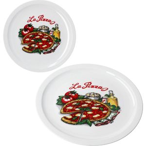 MamboCat Set van 2 LA PIZZA pizzaborden 30,5cm pizza & letters decor