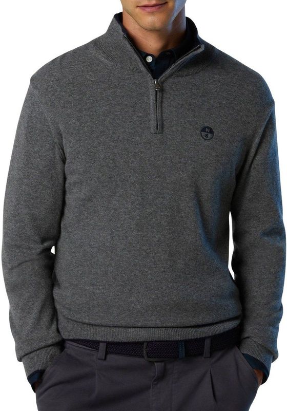 North Sails - Knit Half Zip - Sweater - Donkergrijs - Heren