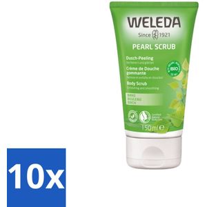 10 x WELEDA - Douchecrème Pearl Scrub - Berken - 150 ml - Exfoliatie - Microcirculatie - Huidverzorging - Weleda - Biologische Ingrediënten