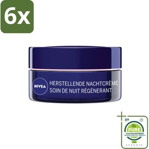NIVEA - Nachtcrème - Essentials +24U Voedend - Voor gevoelige & droge huid - Met Sheaboter & Amandelolie - 50 ml - Voordeelverpakking - 6 stuks - Nivea nachtcreme - Voedende nachtcreme