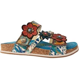 Laura Vita Slipper Brcyano 16 AS318-16 Turquoise Blauw