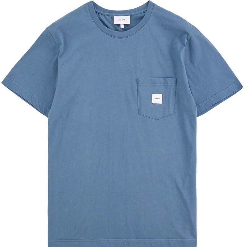 Makia Square Pocket T-shirt Met Korte Mouwen Blauw L Man