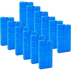 Set van 2-16 ijspakken met elk 200ml | 2-16 Blauwe koelelementen voor de koeltas of koelbox | Koelpakket Koelkussens Koelpakket voor de koeltas | Cold packs dun