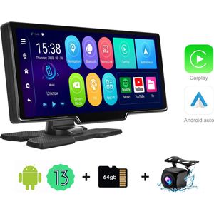 Boscer® Smart HD Navigatiesysteem PRO - 10.26 Inch Touchscreen - Apple Carplay & Android Auto (Draadloos) - 2+32GB - Google PlayStore - FM Transmitter - Touchscreen - Bluetooth, SD, USB, Aux, GPS & WiFi - Autoradio - AHD Achteruitrijcamera