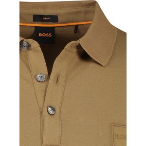 Hugo Boss polo lange mouw bruin