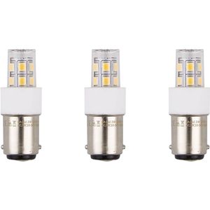 SPL - Ba15d - LED Lamp - Warm Wit - 2W - 190 lumen - LED Buislamp T17 - 3 Stuks