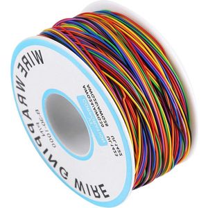 - 8-aderige gekleurde koperdraad met isolatie, verpakt in testkabel, kleurrijk (best.nr. B-30-1000, 280M)