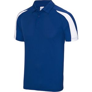 Just Cool - Cool Contrasterend Polo - Royal Blue/Arctic White maat M