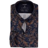 OLYMP - 24/7 Luxor - Overhemd - Marine Blauw - Strijkvriendelijk