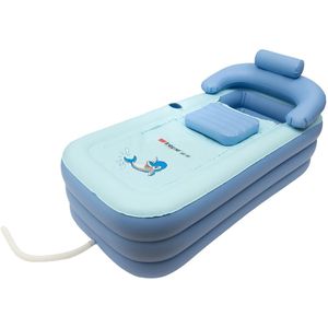 Stemily Opblaasbaar Bad - Opvouwbaar Bad - Zwembad - Rugleuning - Hoofdsteun - Volwassene tot 187cm - 120cm x 90cm x 45cm