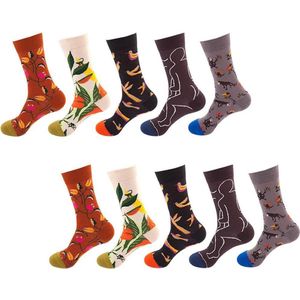 Winkrs - Set 5 paar sokken ""Kunst & natuur"" - met Jungle, Vogels en Aapjes maat 37/41