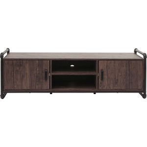 Cosmo Casa TV - meubel - TV - Lage tafel - Industriële ontwerp 3D - structuur opbergvak bruin 45x140x40 cm