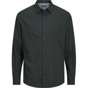 JACK & JONES ESSENTIALS Geruit Slim Fit Overhemd JJEGINGHAM Groen