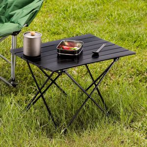 campingtafel - Inklapbaar campingtafeltje van aluminium - Opvouwbare tafel inclusief draagtas - Picknicktafel - Zwart