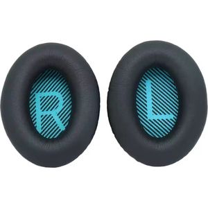 Set Oorkussens geschikt voor Bose Koptelefoon QuietComfort 35 - QC35II - QC35 - QC25 - QC15 - QC2 - Soundtrue - Zwart Blauw - KELERINO.