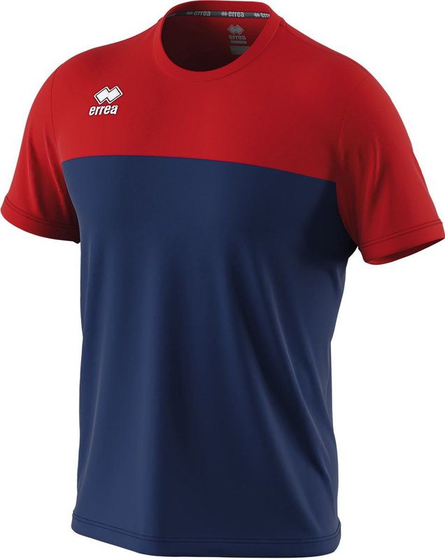 Errea - T-Shirt Mc Jr. - Sportshirt - Blauw Rood - 100% Polyester