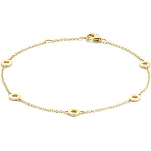 Blush 2201YGO armband dames uin 14k geel goud met gouden open cirkels in lengte 18 cm