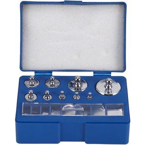 17-delige kalibratiegewichtenset van roestvrij staal - 10 mg tot 100 g - precisiekalibratie - afwijking +/- 0.1 g - voor digitale sieradenschaal - laboratoriumstudies