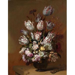Hans Bollongier, Stilleven met bloemen 70x90cm, Rijksmuseum, premium print, print op canvas, oude meester