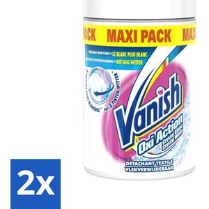 2 x Vanish Oxi Action - Vlekkenverwijderaar Poeder - Witte Was - Maxi Pack - 1 Kg - Vlekkenverwijderaar - Witte Was - Waspoeder - Wasmiddel - Vlekken Verwijderen