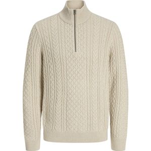 Jack & Jones - Jprblusean Knit Cable Half Zip - Trui - Silver Lining/Melange