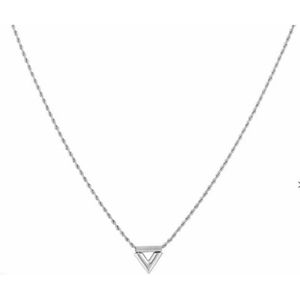 ketting met V - inspired necklace - kleur zilver - stainless steel - nikkelfree- waterproof - mooi materiaal - kadotip zus - cadeau moeder - kerst - verjaardag
