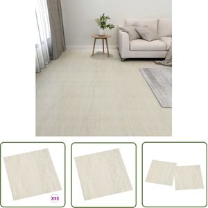 The Living Store Vloerplanken zelfklevend 55 st 5,11 m² PVC crème - Pvc Vloeren - Pvc Vloerplanken - Laminaat Look - Creme Kleur - Vloerisolatie