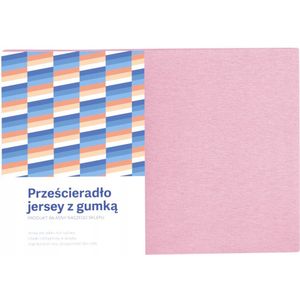 Jersey hoeslaken 140x200 cm lichtroze met elastiek, katoen