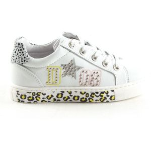 Meisjes Veterschoenen Develab 41838-059 Leopard Wit - Maat 29