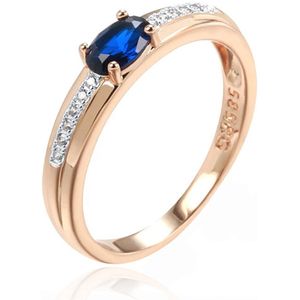 Cilla Jewels Damesring met Blauwe Zirkonia Steen-17mm
