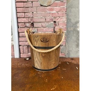Eiken houten Emmer ""Dark oil"" met Touw / 20 liter