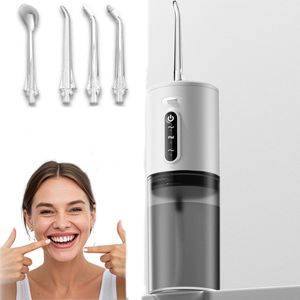 CHIWIN Elektrische Monddouche 9-delig – 3 Modi – 8 Uitwisselbare Nozzles – 280 ml – Draadloos Water Flosser – 360° Draaibare Tip – USB oplaadbaar – Waterdicht