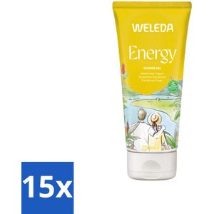 15 x WELEDA - Douchegel Aroma Shower Energy - 200 ml - Aroma Shower Energy - Energieboost - Gember - Citronella - Cederhout