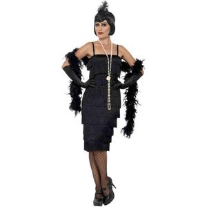 Smiffy's - Jaren 20 Danseressen Kostuum - Koket Jaren 20 Flapper - Vrouw - Zwart - Large - Carnavalskleding - Verkleedkleding