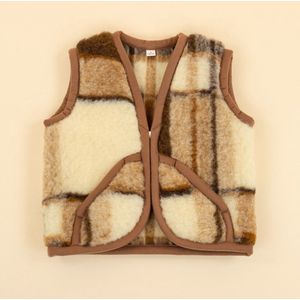 Moonrise kids wollen vest block bruin 122-128