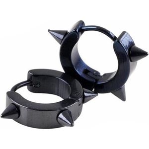 Fako Bijoux® - Oorbellen - Oorringen - Stainless Steel - Spikes - Zwart