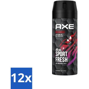 12 x Axe - Deodorant Bodyspray - 48hrs Sport Fresh - Recharge - Arctic Mint & Cool Spices - 150 ml - Deodorant - Deodorant Spray - Axe - Sport Deodorant - Frisse Geur