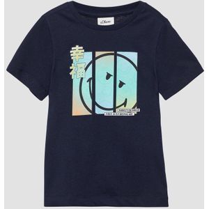 s.Oliver - T-shirt - Marineblauw - Katoen