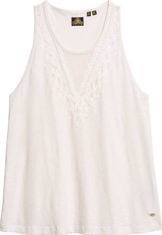 Superdry - Jersey hemdje met kant - Dames - Tops